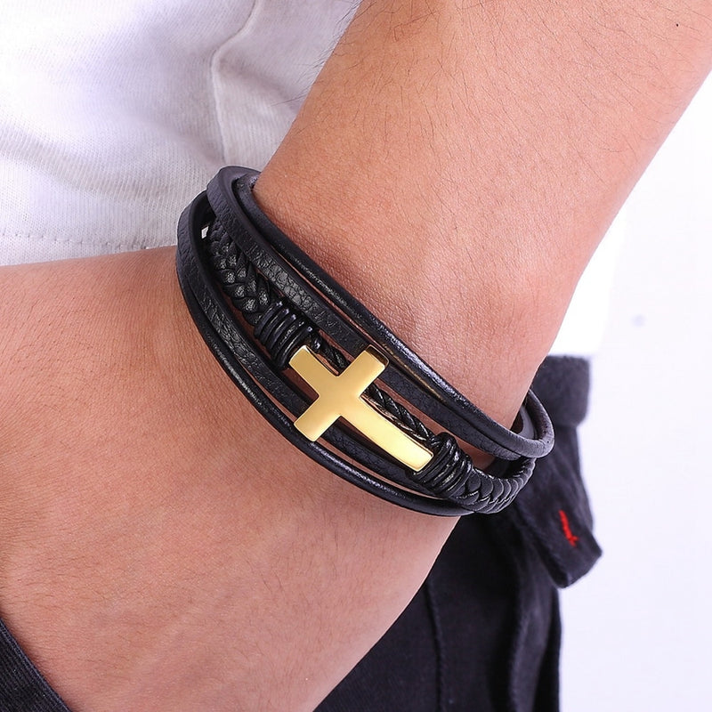 Bracelet croix homme