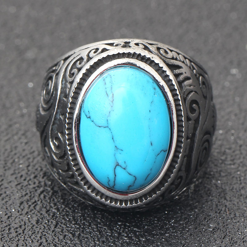 Bague turquoise homme