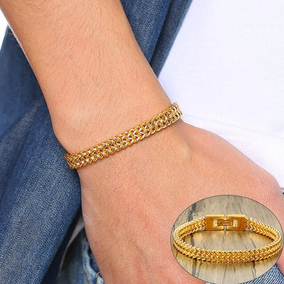 Chaine homme bracelet or