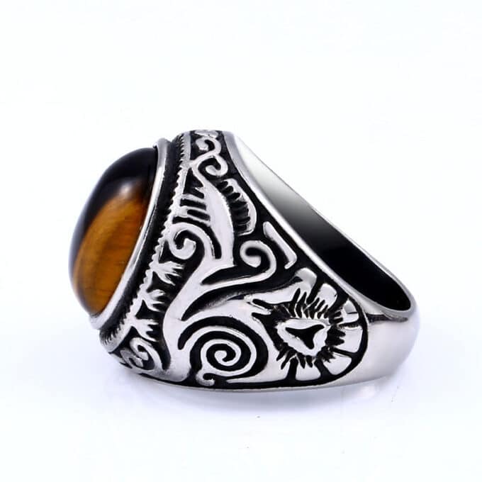 bague homme en oeil de tigre