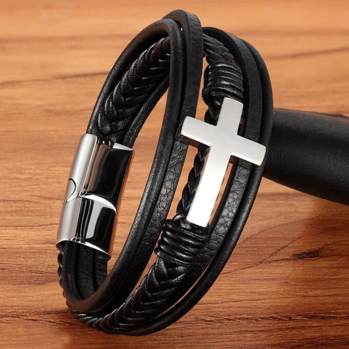 Bracelet croix homme