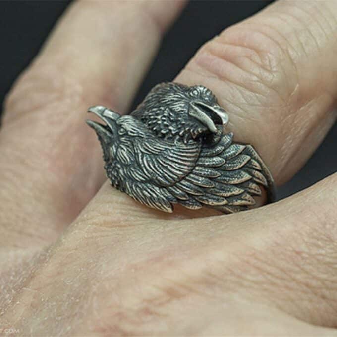 bague corbeau odin