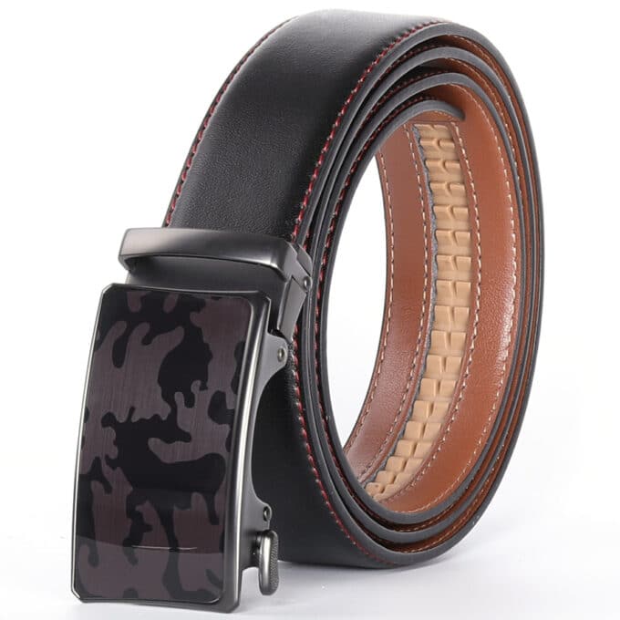 Ceinture en cuir camouflage Barone : Style et qualité pour un look tendance