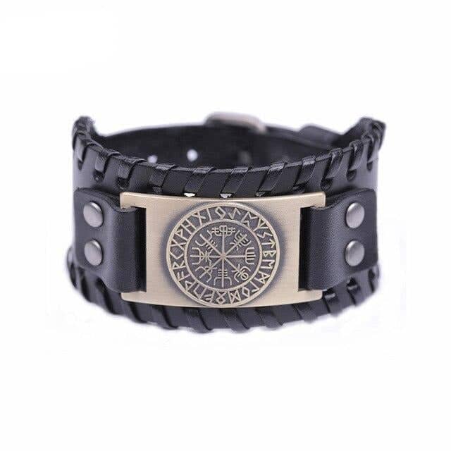 Bracelet viking en cuir Ævar : Authentique accessoire viking pour un style unique